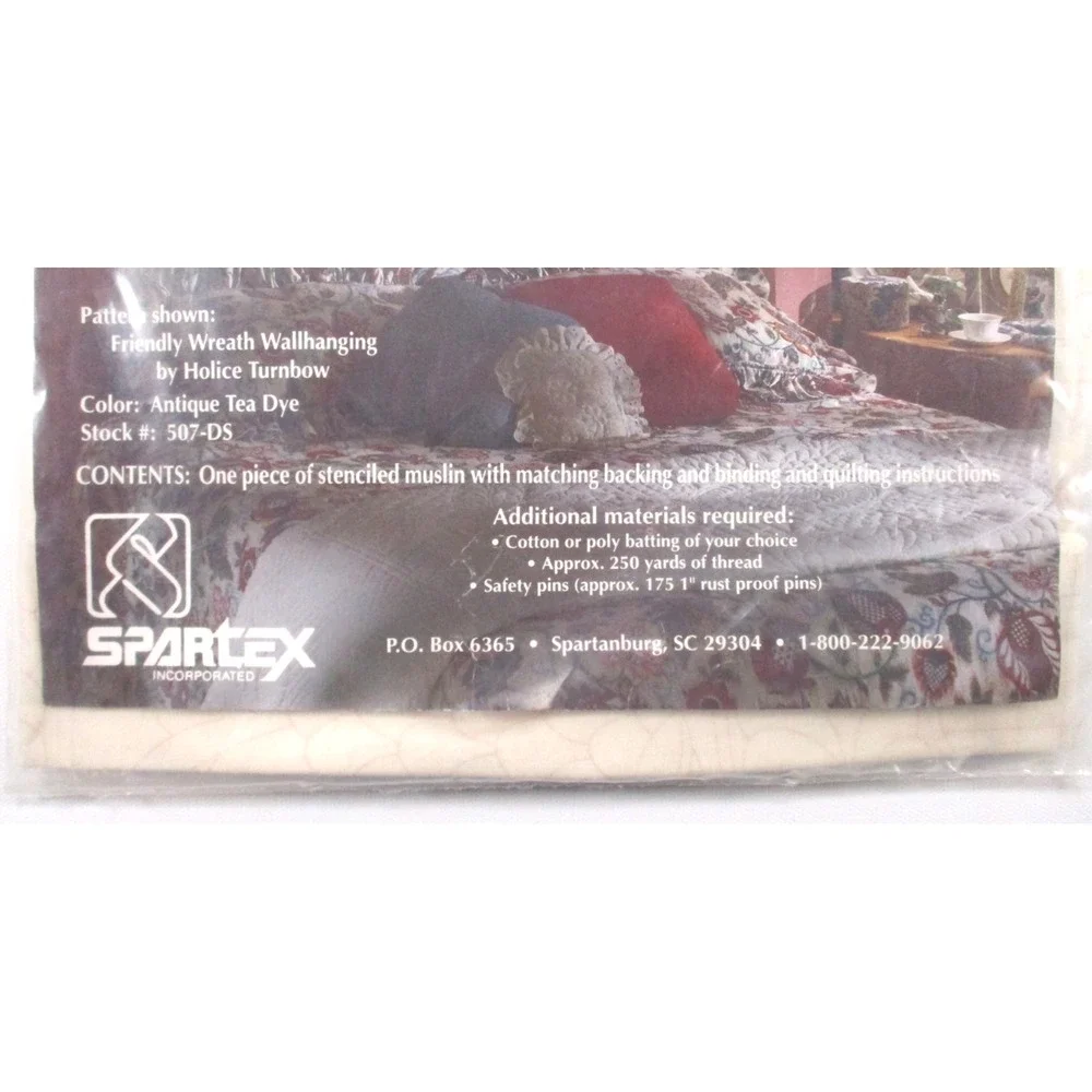 Spartex Double Stencil Pre-Stenciled Quilt Top Backing 40x40 NEW‎ Sealed 507-DS